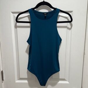 Express Body Contour Teal Sleeveless Bodysuit